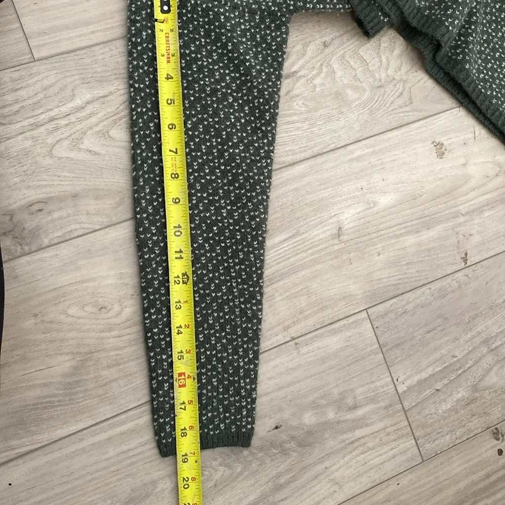 Madewell Womens Oversized Turtleneck Sweater Dress in Geo Print Green,‎ size XS - Picture 13 of 13